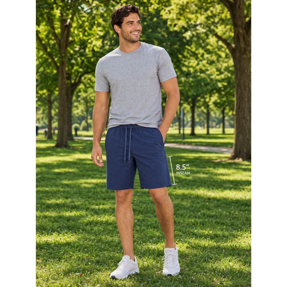 NWT Copper + Oak Men’s Shorts Size L Blue Athletic Gym Casual 8.5” Inseam